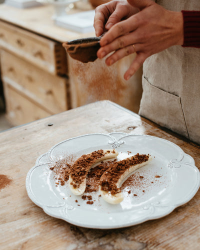 Banane con crema di mandorle e Granola al Cacao